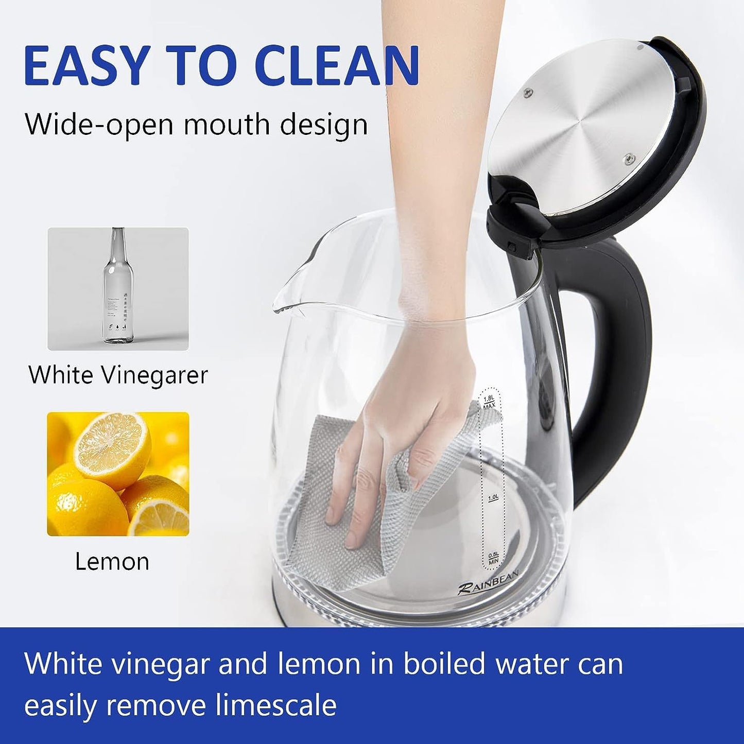 Electric Kettle Water Boiler, 1.8L Electric Tea Kettle